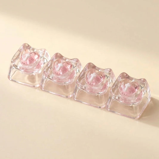 LACIAGA ねこみみクリアキーキャップ 4個セット