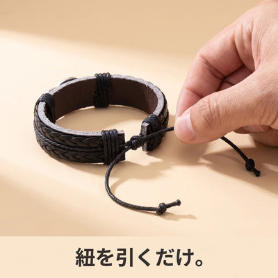 LACIAGA 聖ベネディクトのメダイ レザーブレスレット