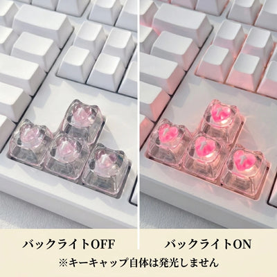 LACIAGA ねこみみクリアキーキャップ 4個セット