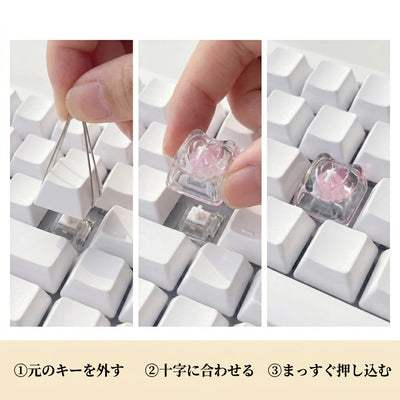 LACIAGA ねこみみクリアキーキャップ 4個セット