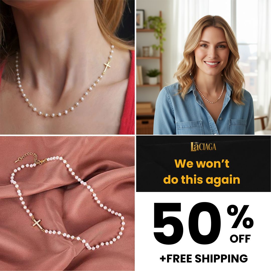 Laciaga™ Eternal Pearl Cross Necklace