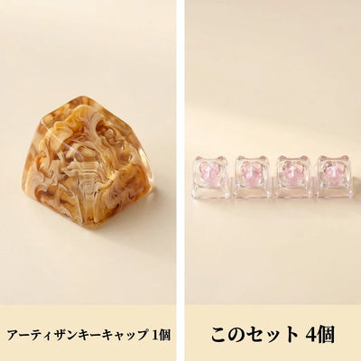 LACIAGA ねこみみクリアキーキャップ 4個セット