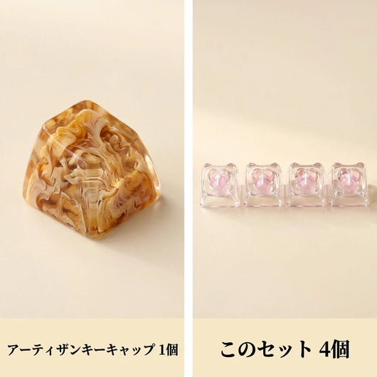 LACIAGA ねこみみクリアキーキャップ 4個セット
