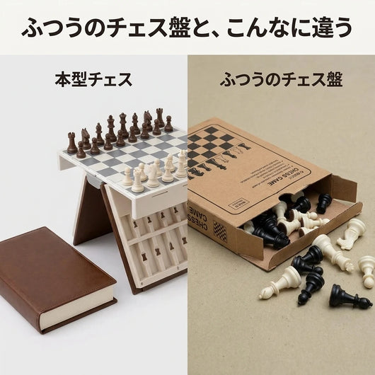 LACIAGA 本型チェスセット ふつうのチェス盤との違い
