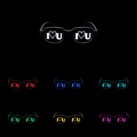 アイラブユー柄の発光メガネ