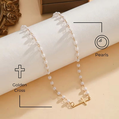 Laciaga™ Eternal Pearl Cross Necklace