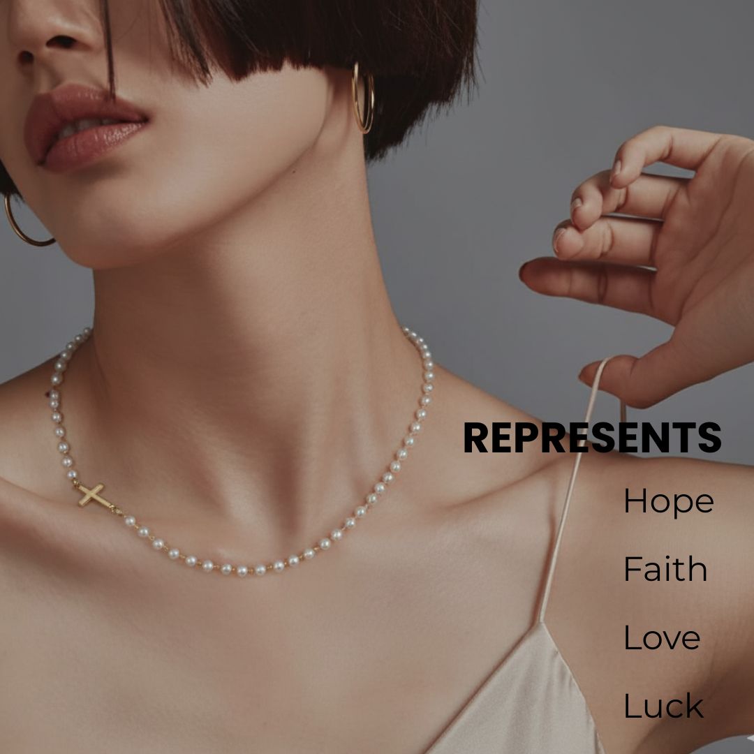 Laciaga™ Eternal Pearl Cross Necklace
