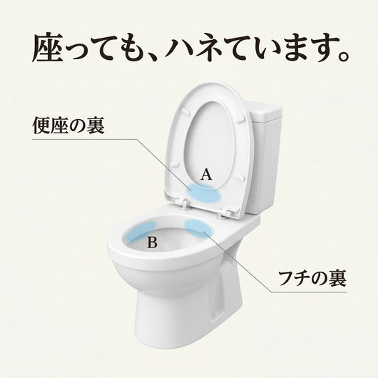 座っても飛び散る場所