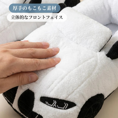 厚手のもこもこ素材 立体的なフロントフェイス