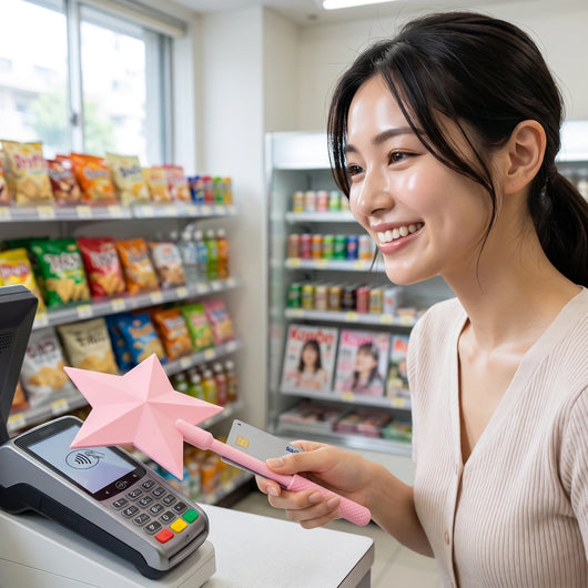 魔法のタッチ決済ステッキ ピンク コンビニで使用