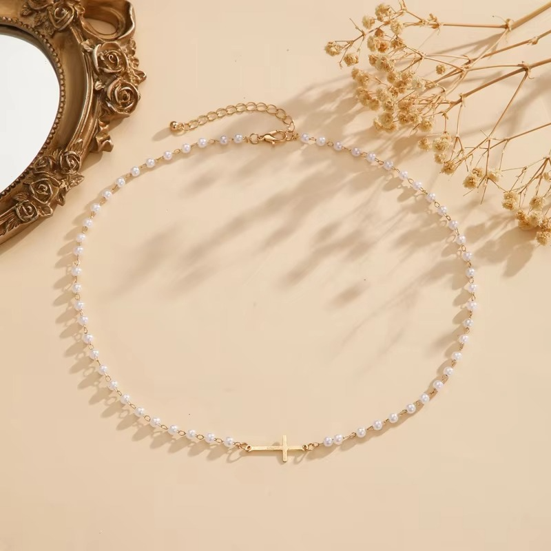 Laciaga™ Eternal Pearl Cross Necklace