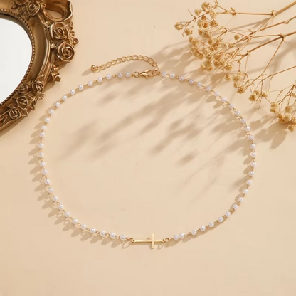 Laciaga™ Eternal Pearl Cross Necklace