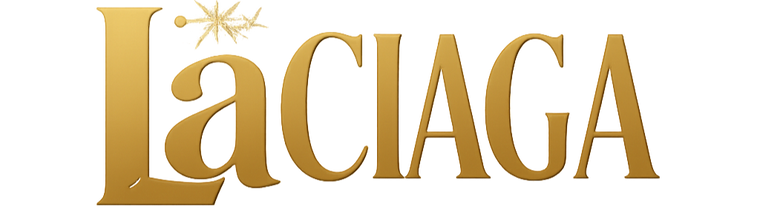 Gold 'LaCiaga' logo on a white background