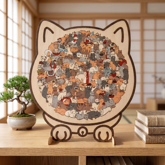 猫だらけパズル ネコ型 完成品