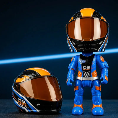 Pocket Rider blue figure and helmet hero