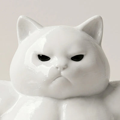 LACIAGA 不機嫌マッチョ猫 顔のクローズアップ