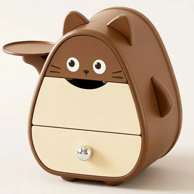 LACIAGA やれやれチェスト ねこブラウン 本体