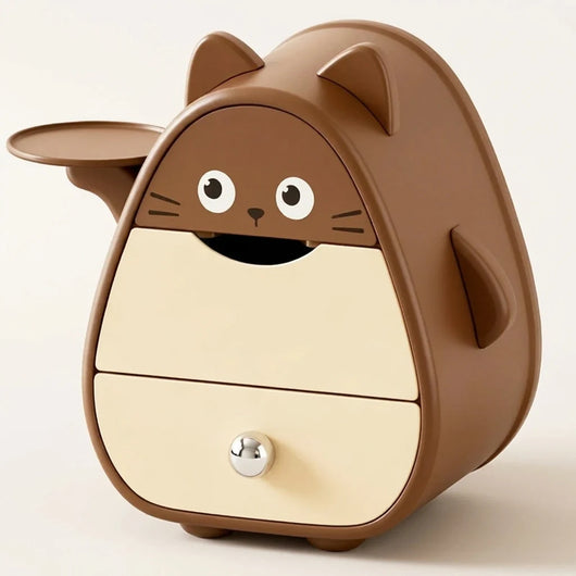 LACIAGA やれやれチェスト ねこブラウン 本体