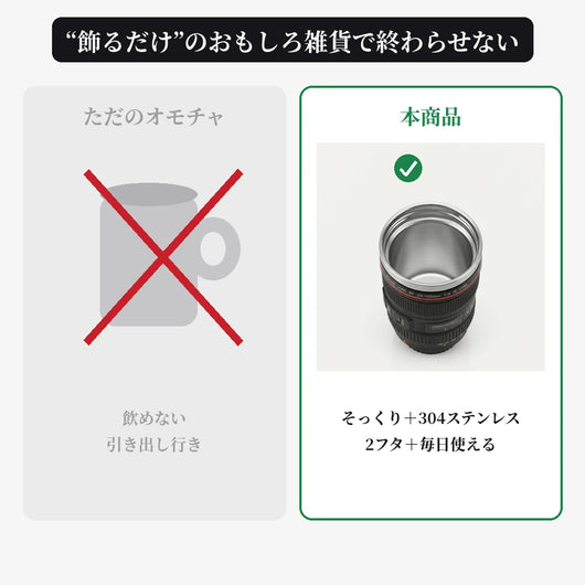 LACIAGA カメラレンズ型タンブラー