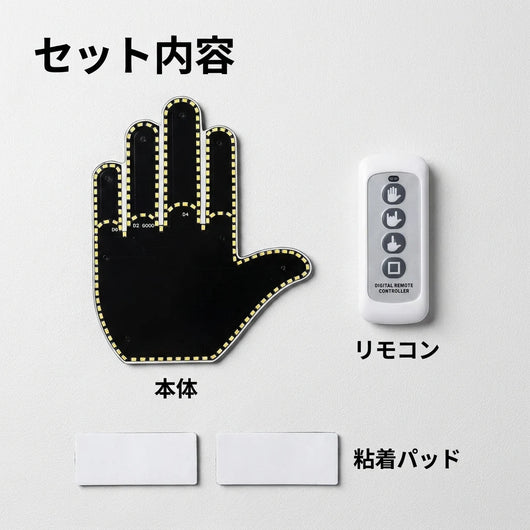 Set contents - unit, remote, adhesive pads