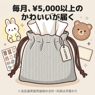 毎月、5,000円以上のかわいいが届く（当店通常販売価格の合計）