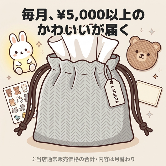 毎月、5,000円以上のかわいいが届く（当店通常販売価格の合計）