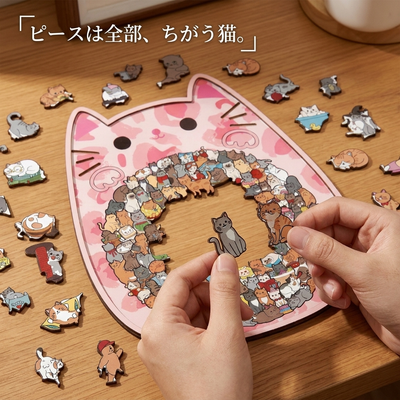 135ピースの内容、猫型のピース