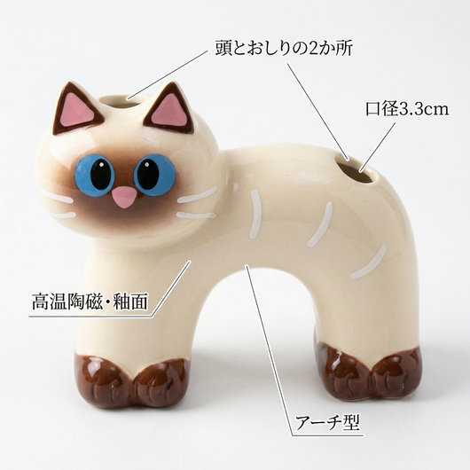 特長・仕様（高温陶瓷・口径3.3cm・頭とおしり）