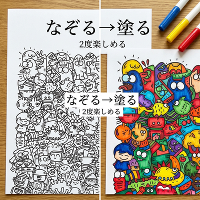 なぞる→塗る