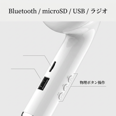 端子とボタンの説明 USB microSD