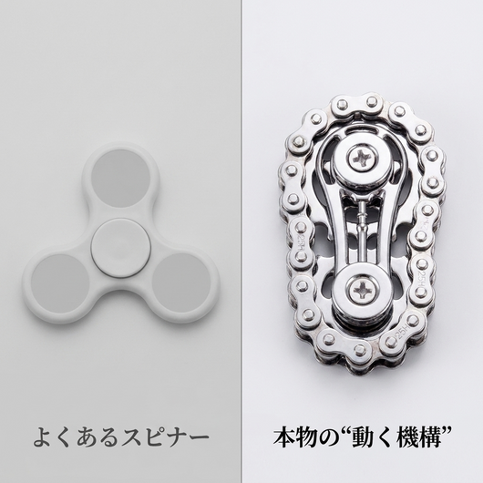 よくあるスピナーとの比較（本物の“動く機構”）