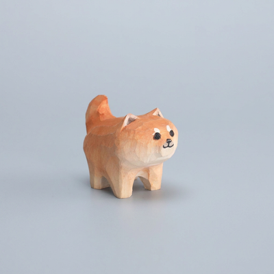 LACIAGA 木彫りわんこ 柴犬・赤