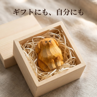 LACIAGA 木彫りわんこ 07-gift-okimono