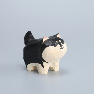 LACIAGA 木彫りわんこ 柴犬・黒