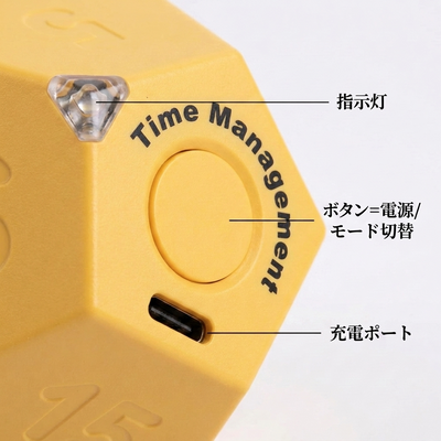 LACIAGA 12面フリップタイマー イエロー