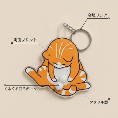 特長 金属リング 両面プリント アクリル製