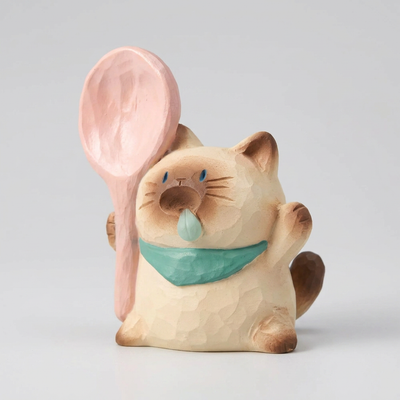 スプーンを持つごはん猫フィギュア
