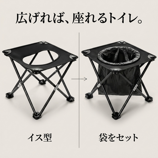 折りたたみ簡易トイレ 商品画像2