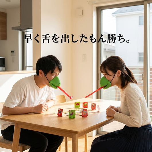 舌の早出し対決の様子