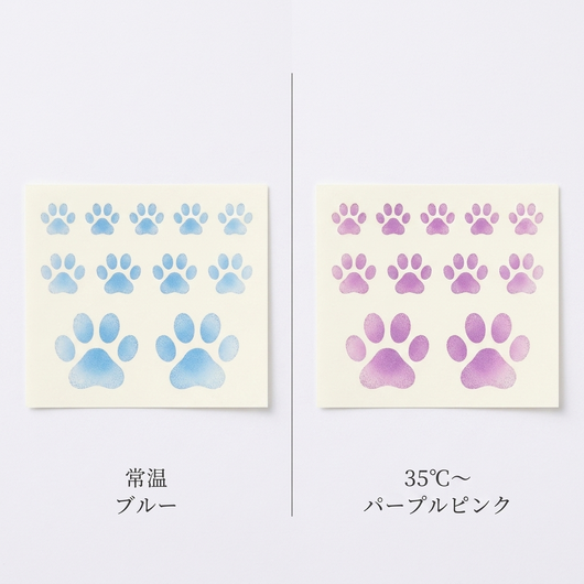 ブルーからパープルピンクへ変化するカラー