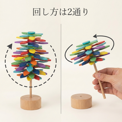 回し方は2通り（台の上・手のひら）