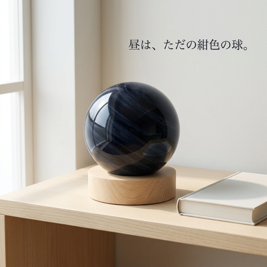 昼は紺色の球