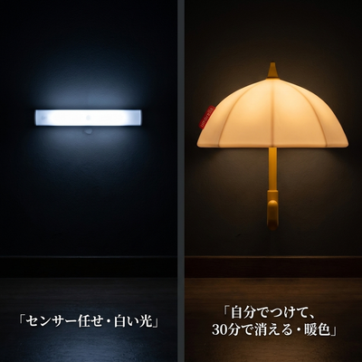 センサーライトとのひかく