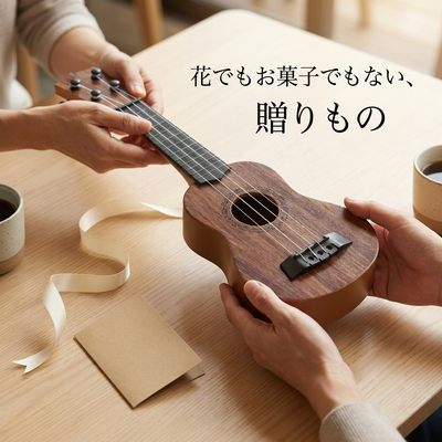 贈りものとして手渡すところ