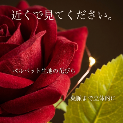 ベルベット生地の花びらのアップ