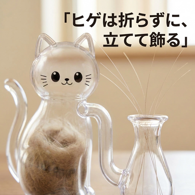 ヒゲは折らずに立てて飾る
