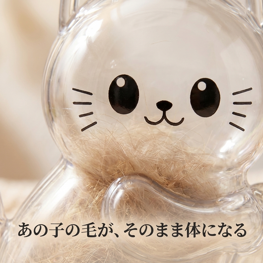 中に詰めた抜け毛がそのまま体になる